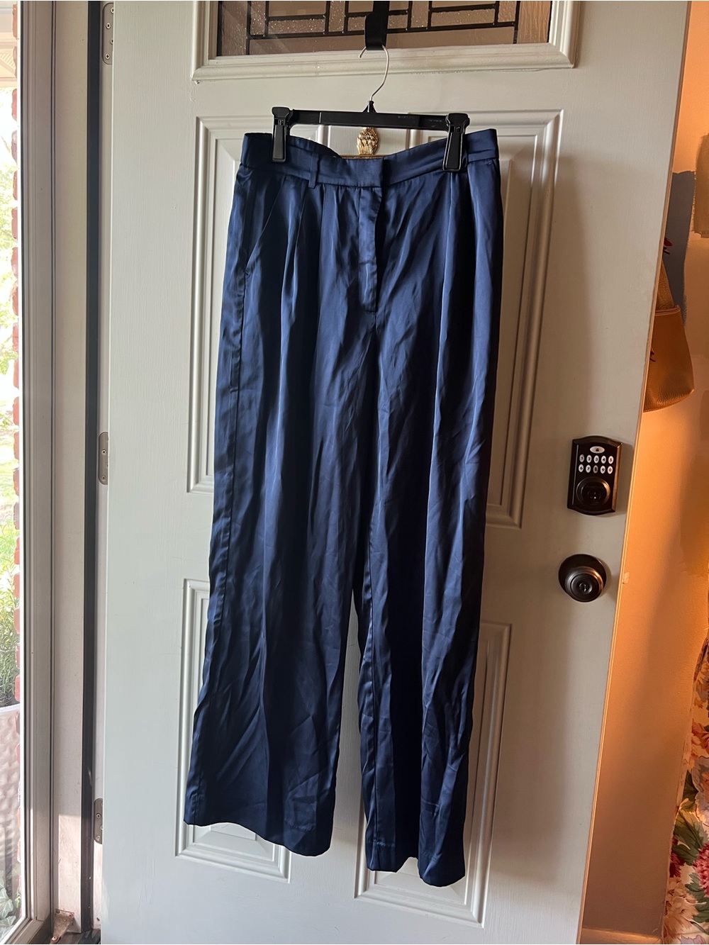 Abercrombie & Fitch Navy Wide-Leg Trousers